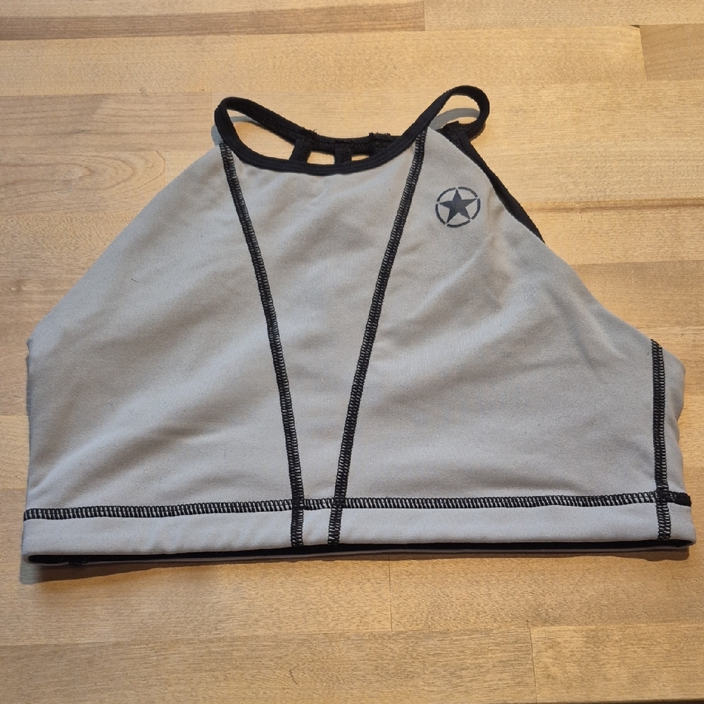 Born Primitive Gray and Black Sports Bra